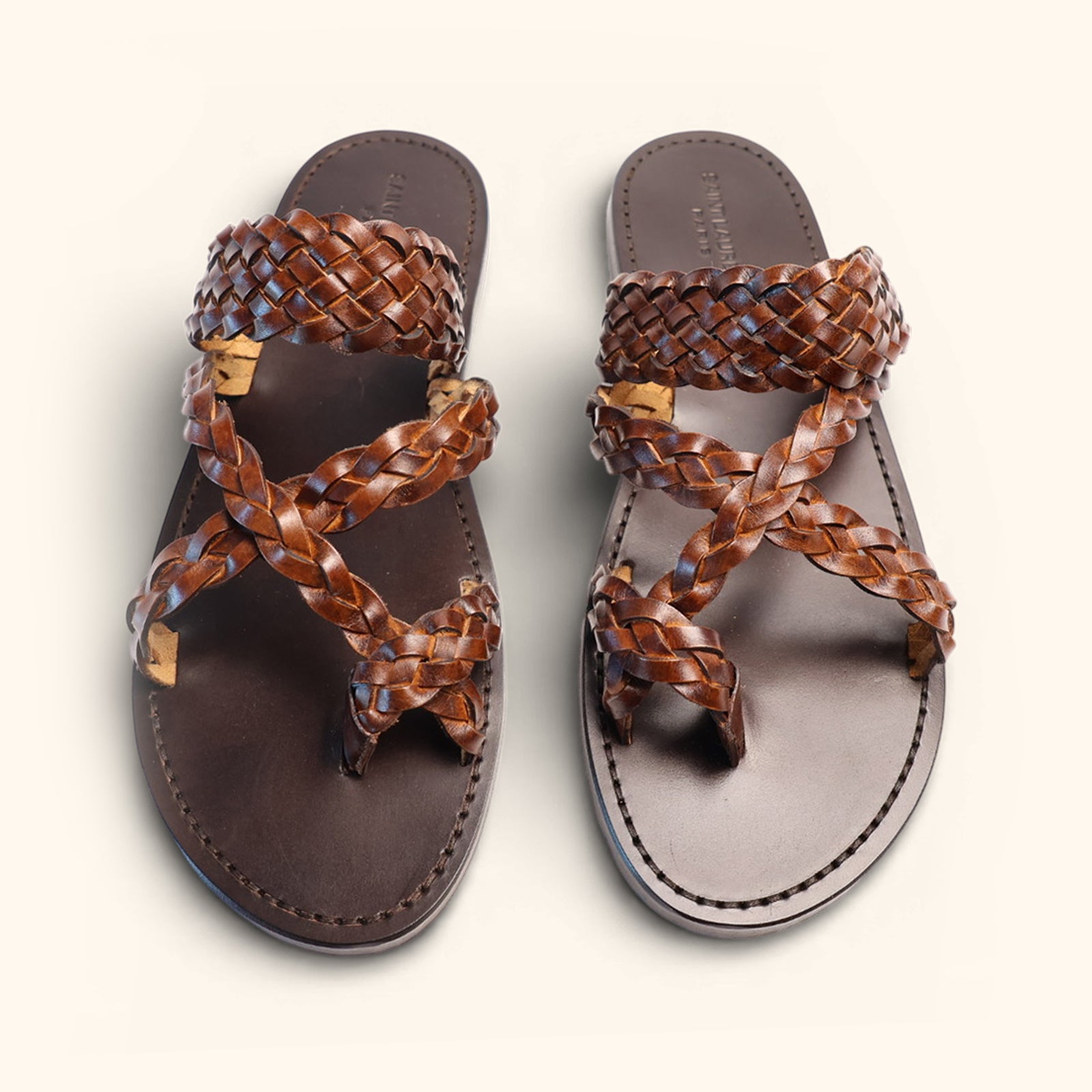 MENS BRAIDED TOEHOLD STRAP SANDALS