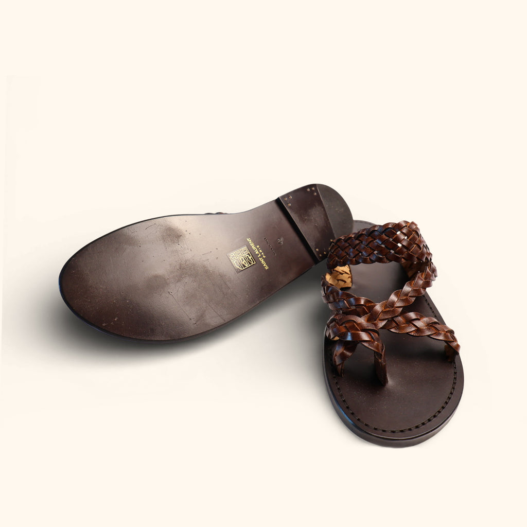 MENS BRAIDED TOEHOLD STRAP SANDALS
