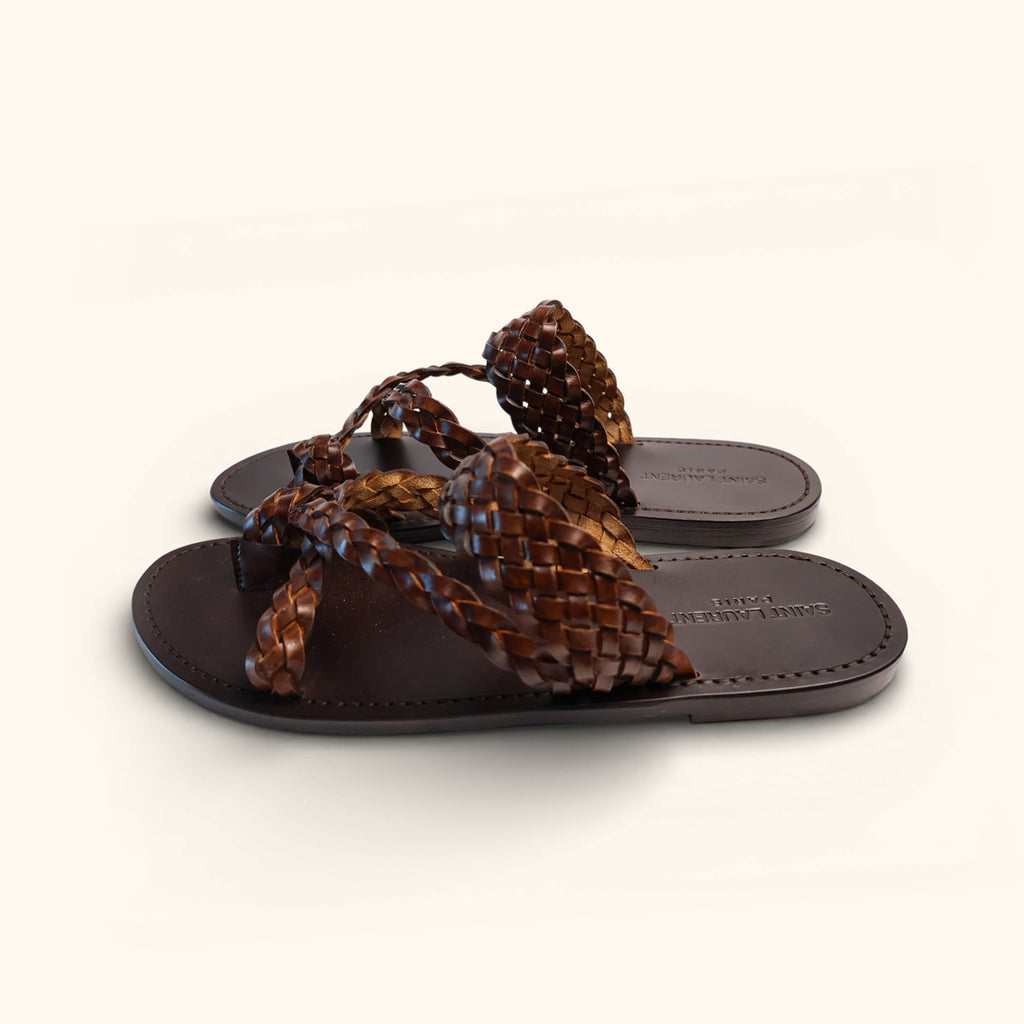 MENS BRAIDED TOEHOLD STRAP SANDALS