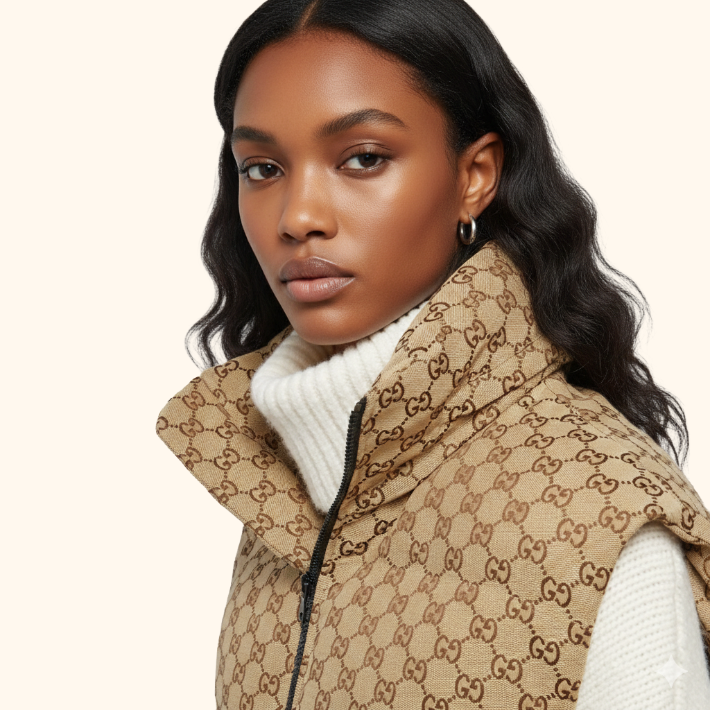 Monogram padded cotton blend gilet