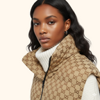Monogram padded cotton blend gilet