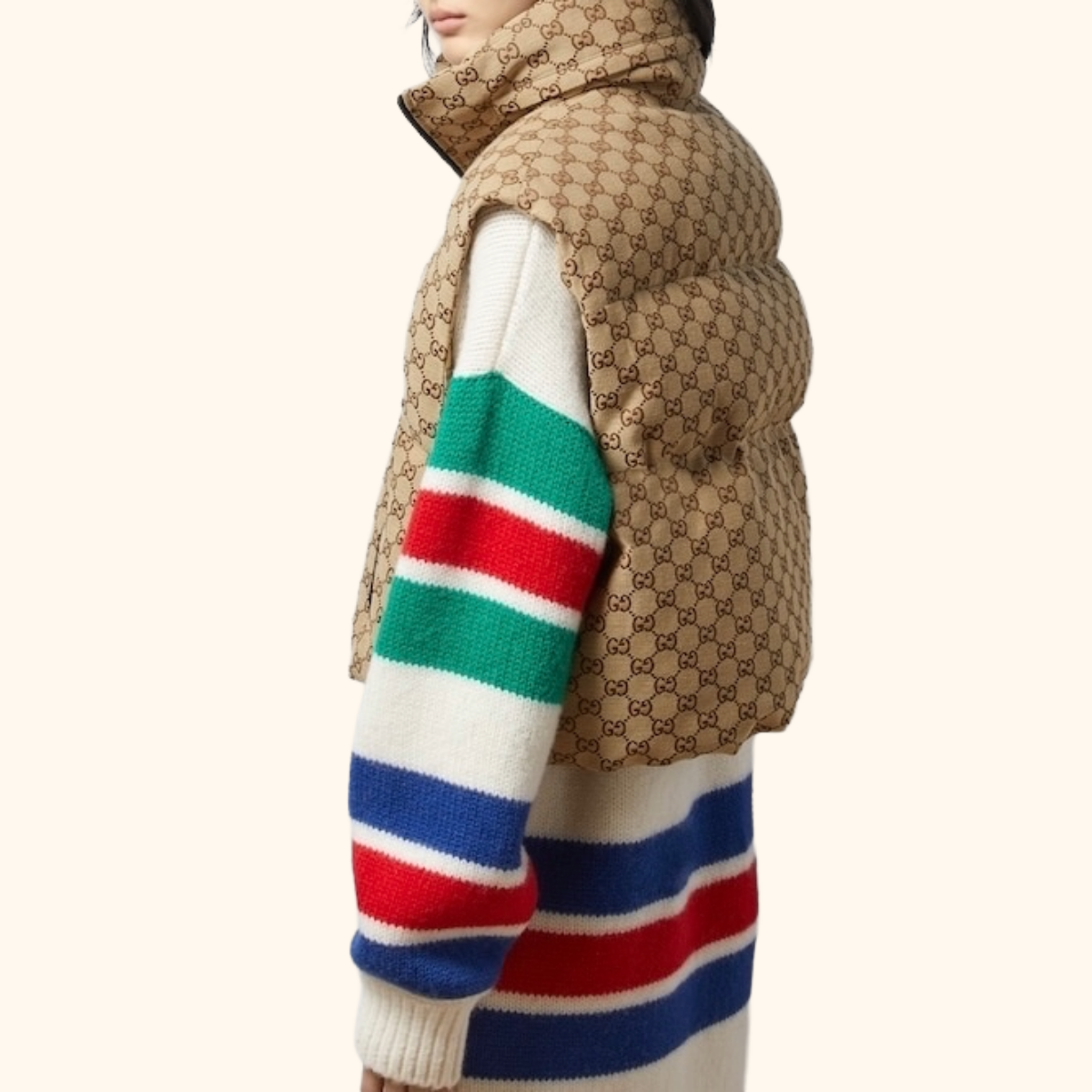 Monogram padded cotton blend gilet
