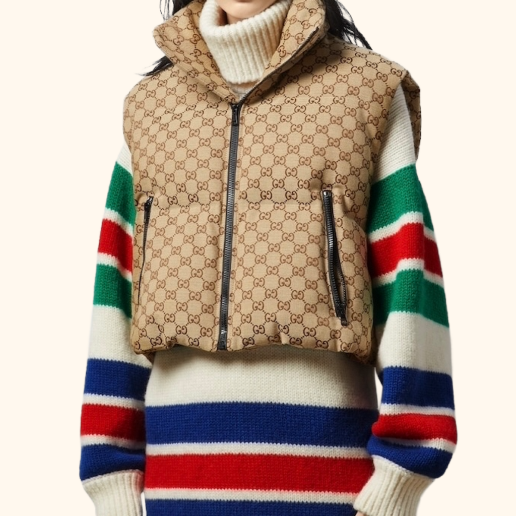 Monogram padded cotton blend gilet
