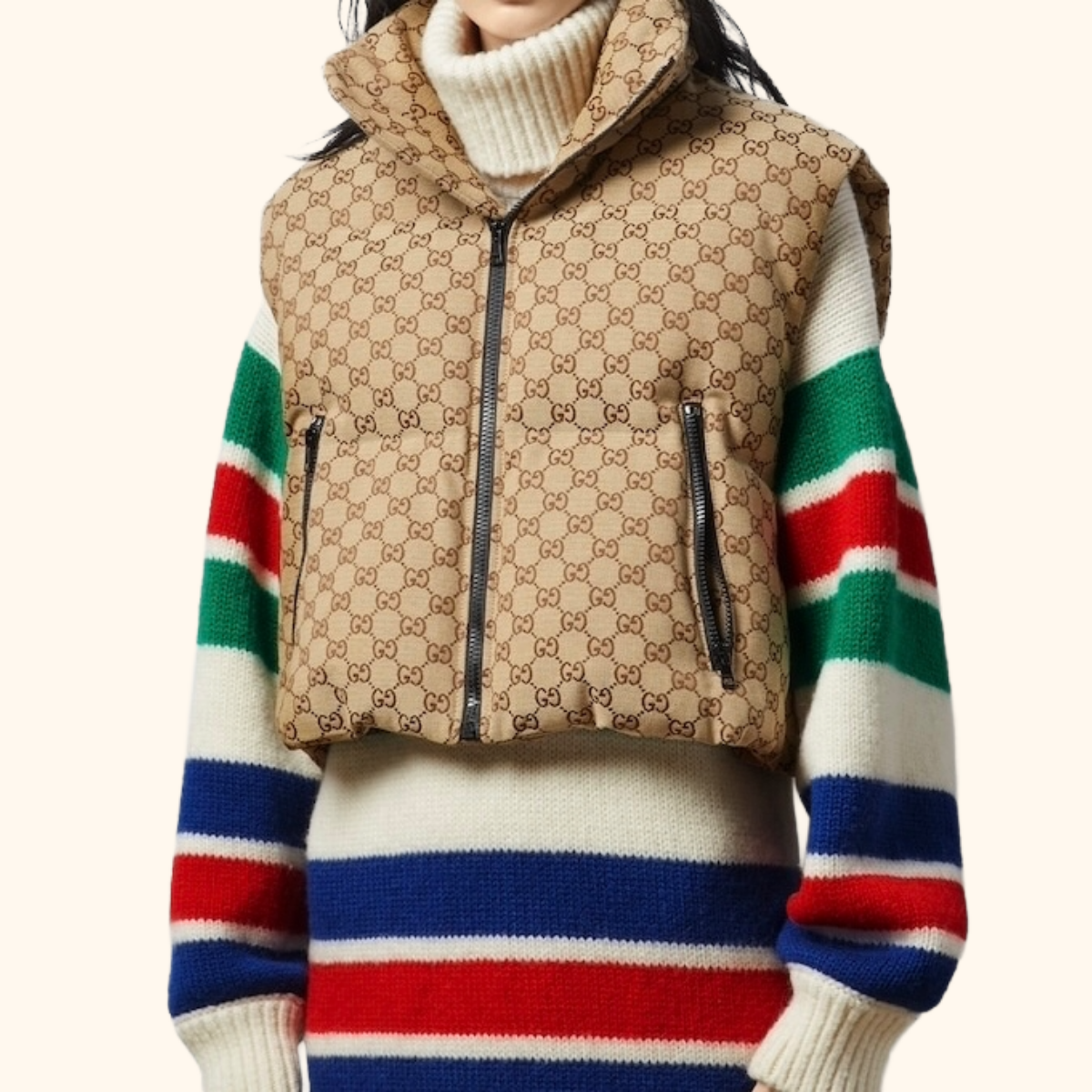 Monogram padded cotton blend gilet