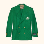 GREEN JACQUARD BLAZER