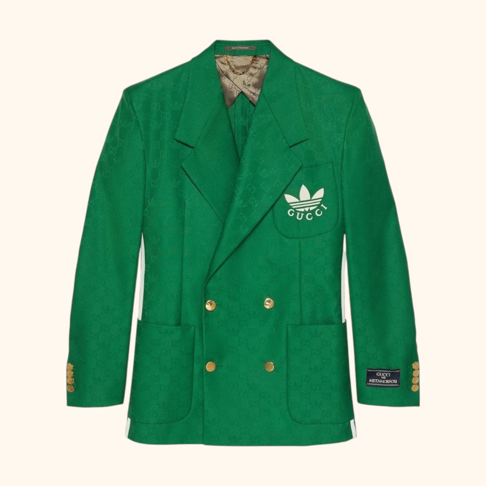 GREEN JACQUARD BLAZER