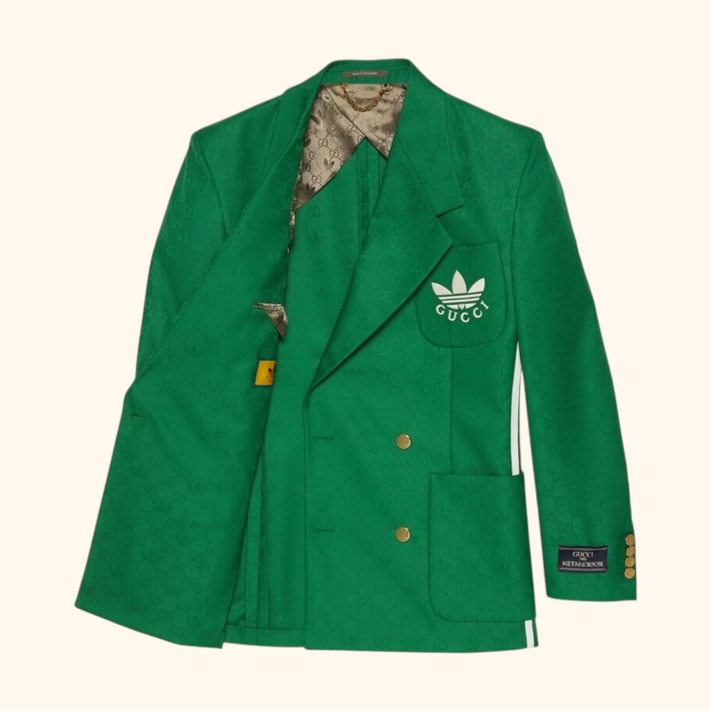 GREEN JACQUARD BLAZER