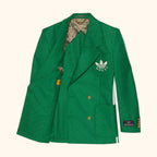 GREEN JACQUARD BLAZER