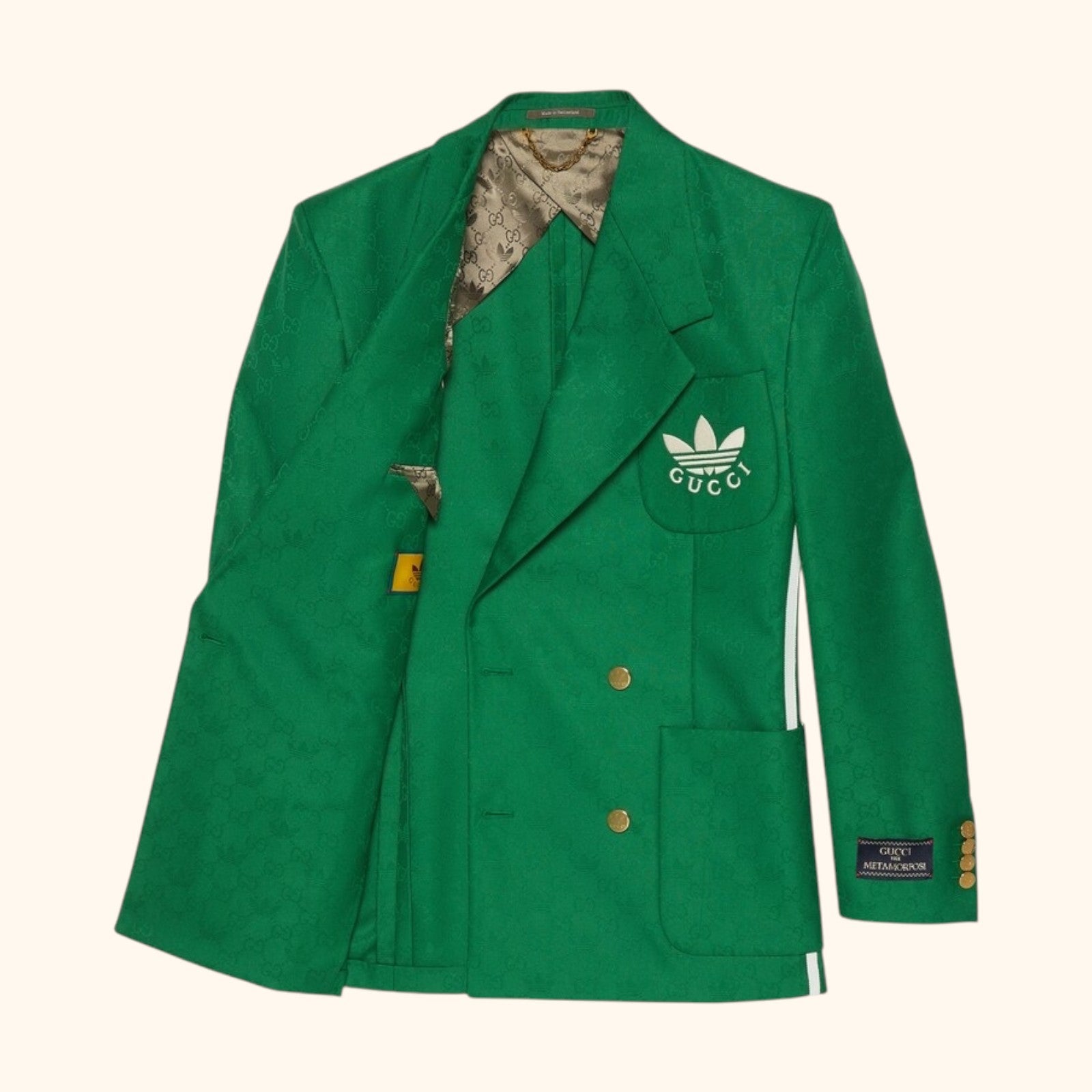 GREEN JACQUARD BLAZER