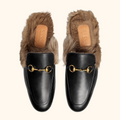 Gucci fur prince town mules