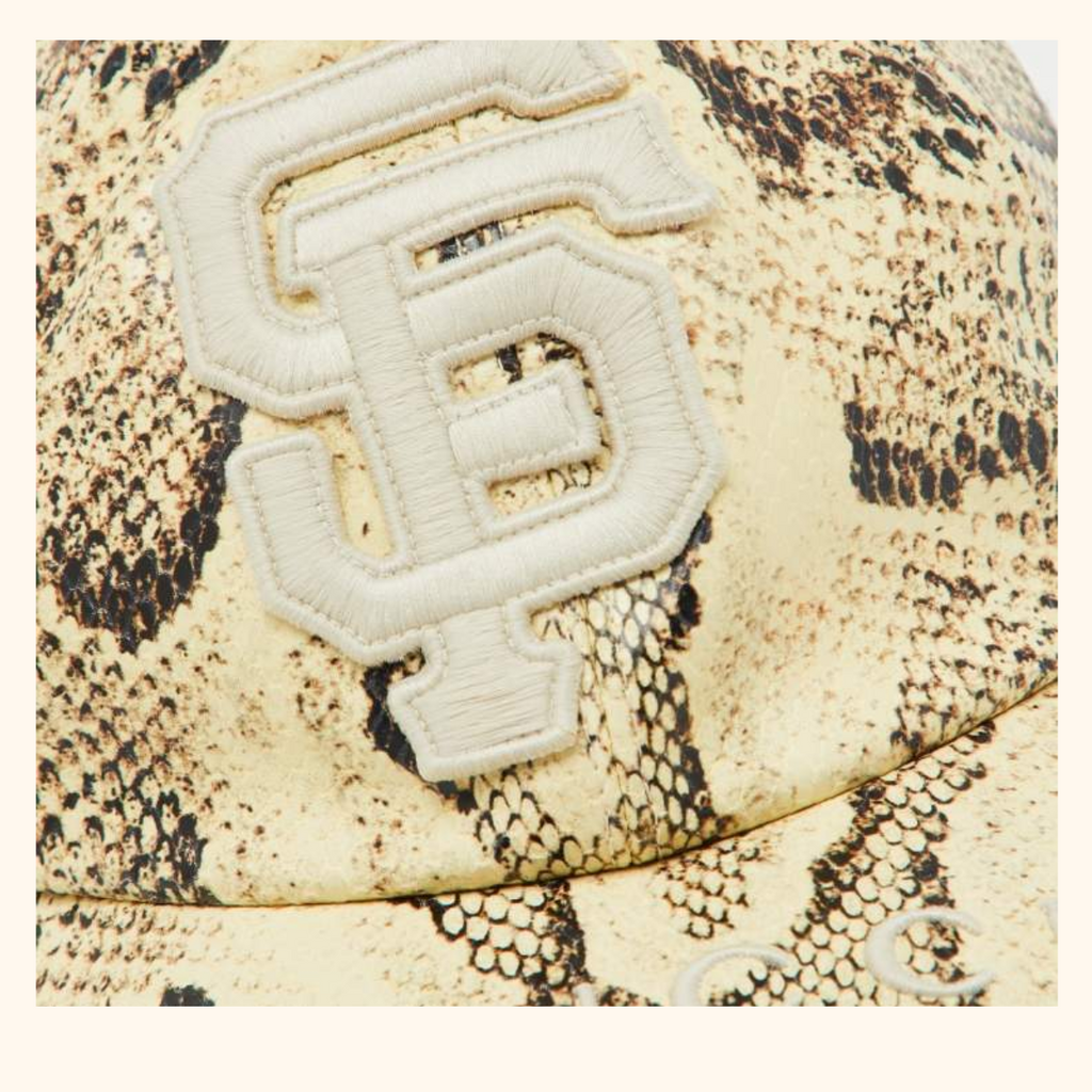 San Francisco snake print leather baseball hat