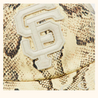 San Francisco snake print leather baseball hat