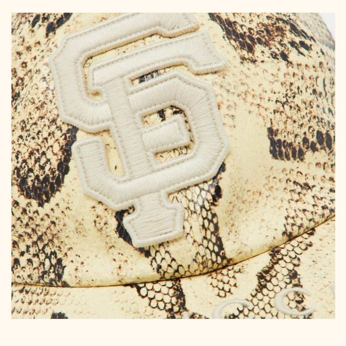 San Francisco snake print leather baseball hat
