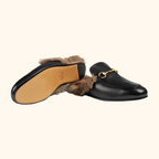 Gucci fur prince town mules