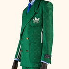 GREEN JACQUARD BLAZER