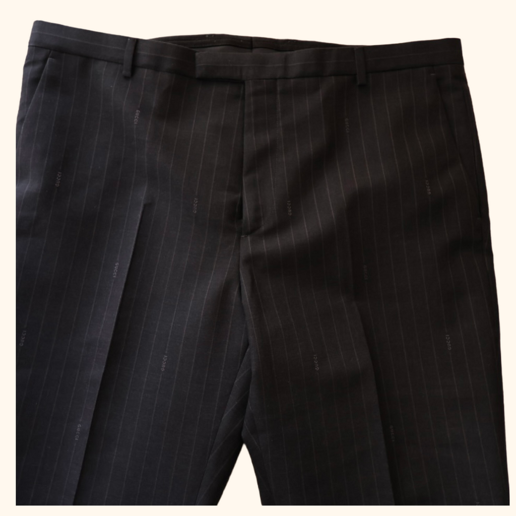 Double breasted pin stripe suit