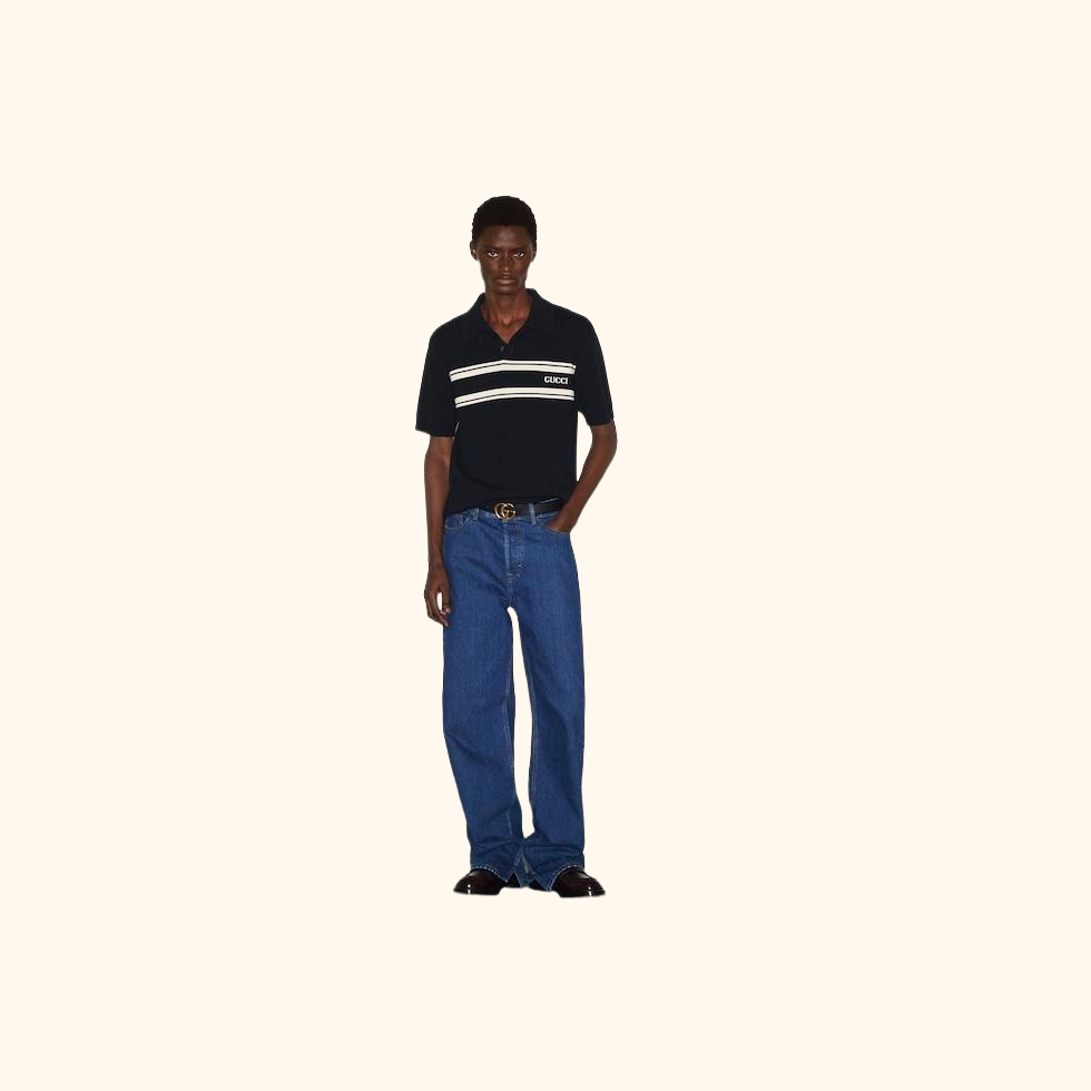 Wool cashmere blend polo