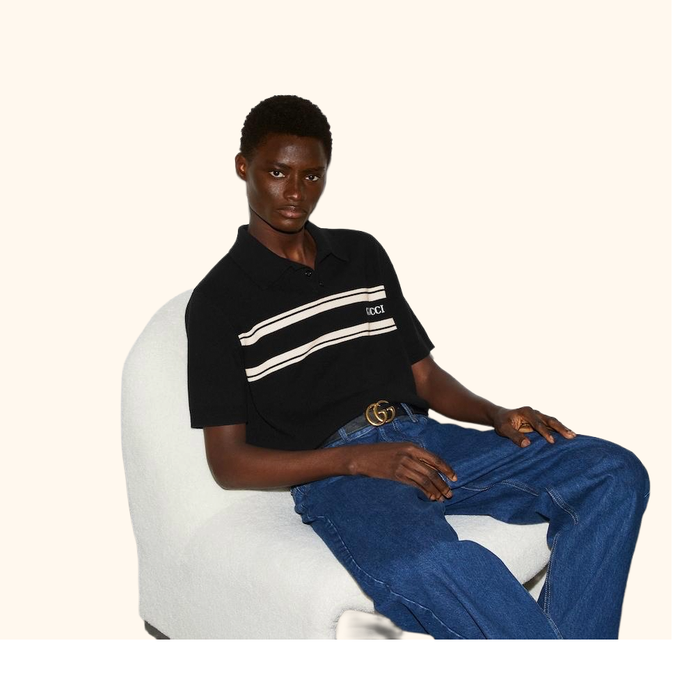 Wool cashmere blend polo