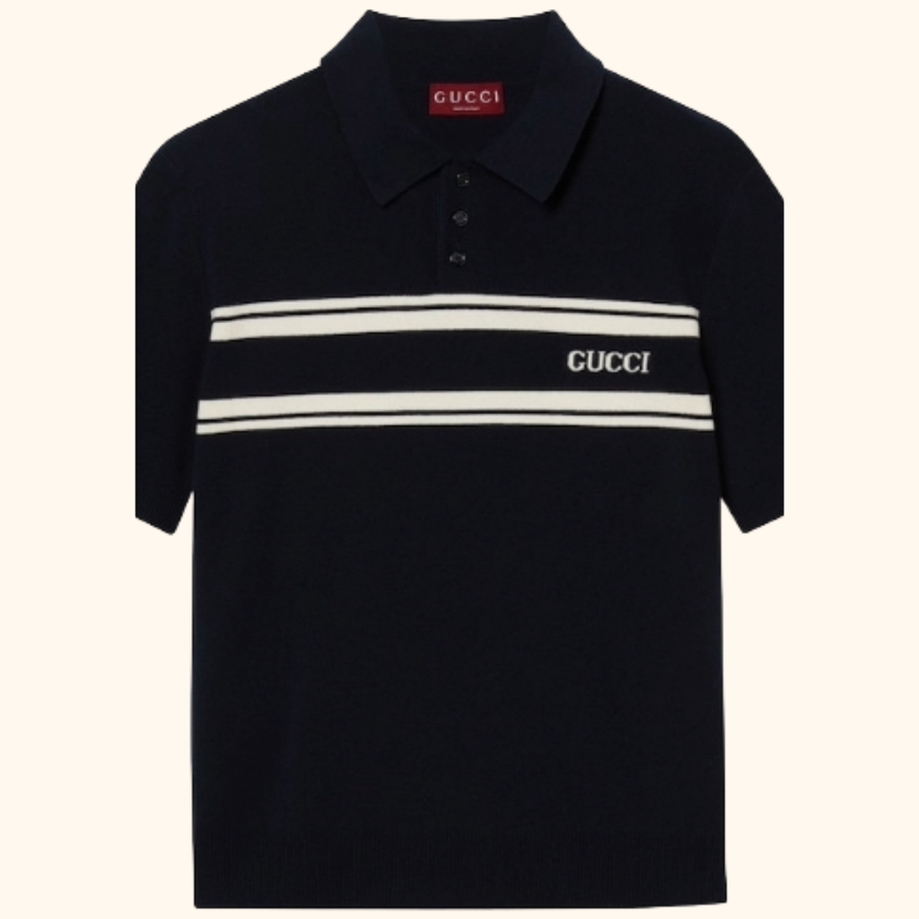 Wool cashmere blend polo