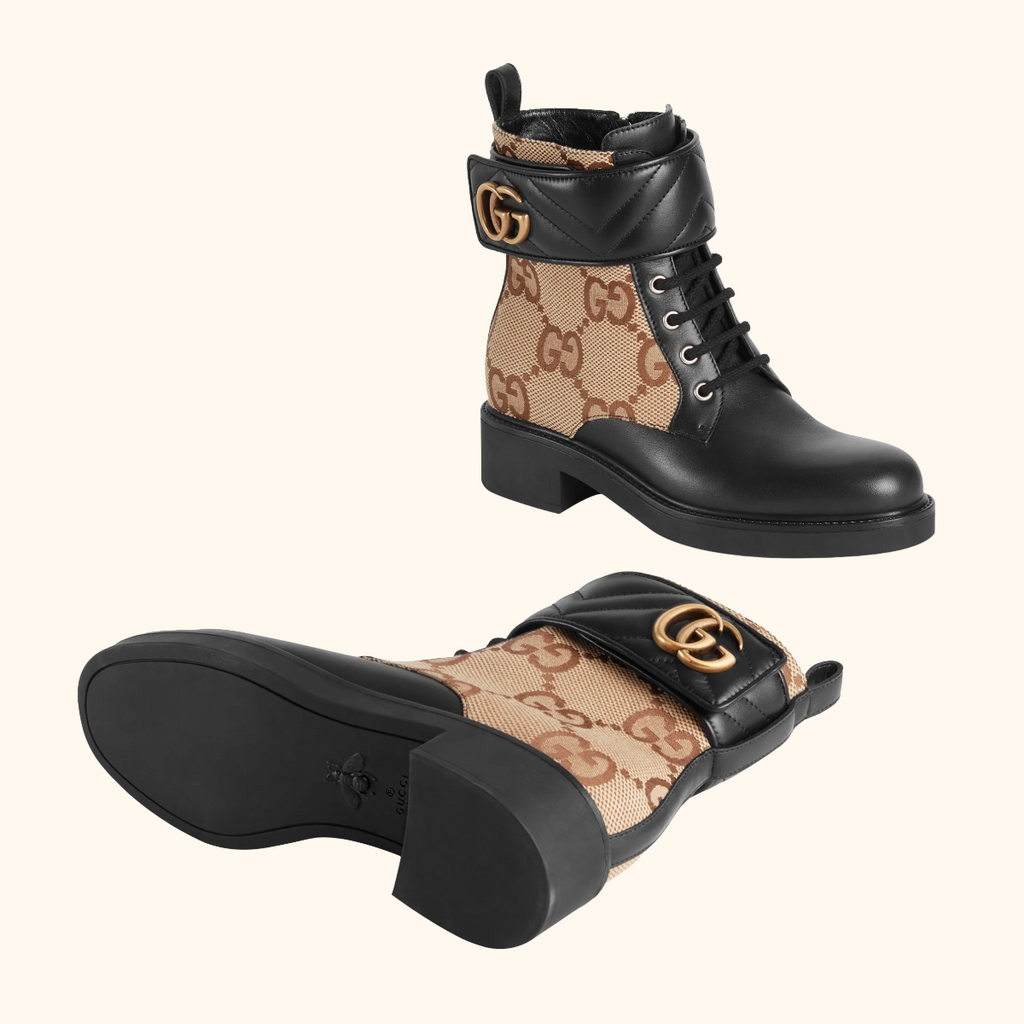GG Jumbo Canvas Marmont Boot