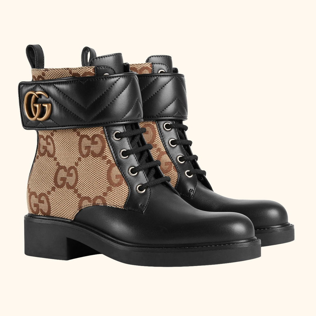 GG Jumbo Canvas Marmont Boot