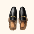 Gucci Princetown Shearling-lined Leather Slippers