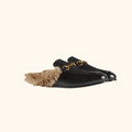 Gucci Princetown Shearling-lined Leather Slippers