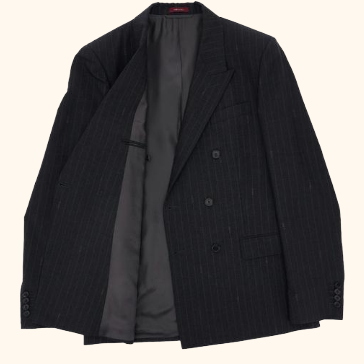 Double breasted pin stripe blazer