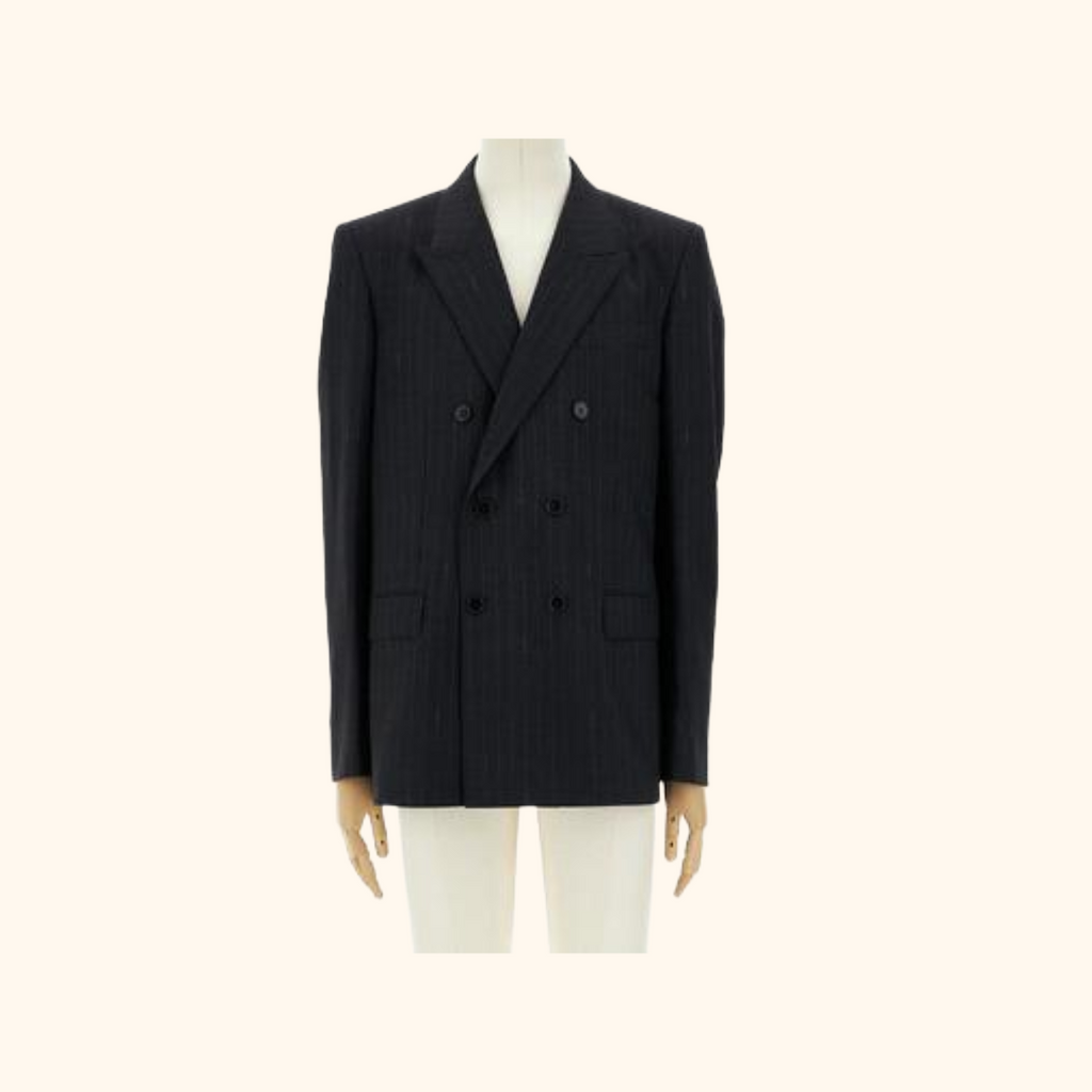 Double breasted pin stripe suit
