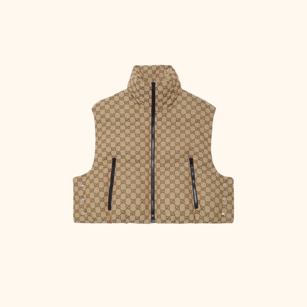 Monogram padded cotton blend gilet
