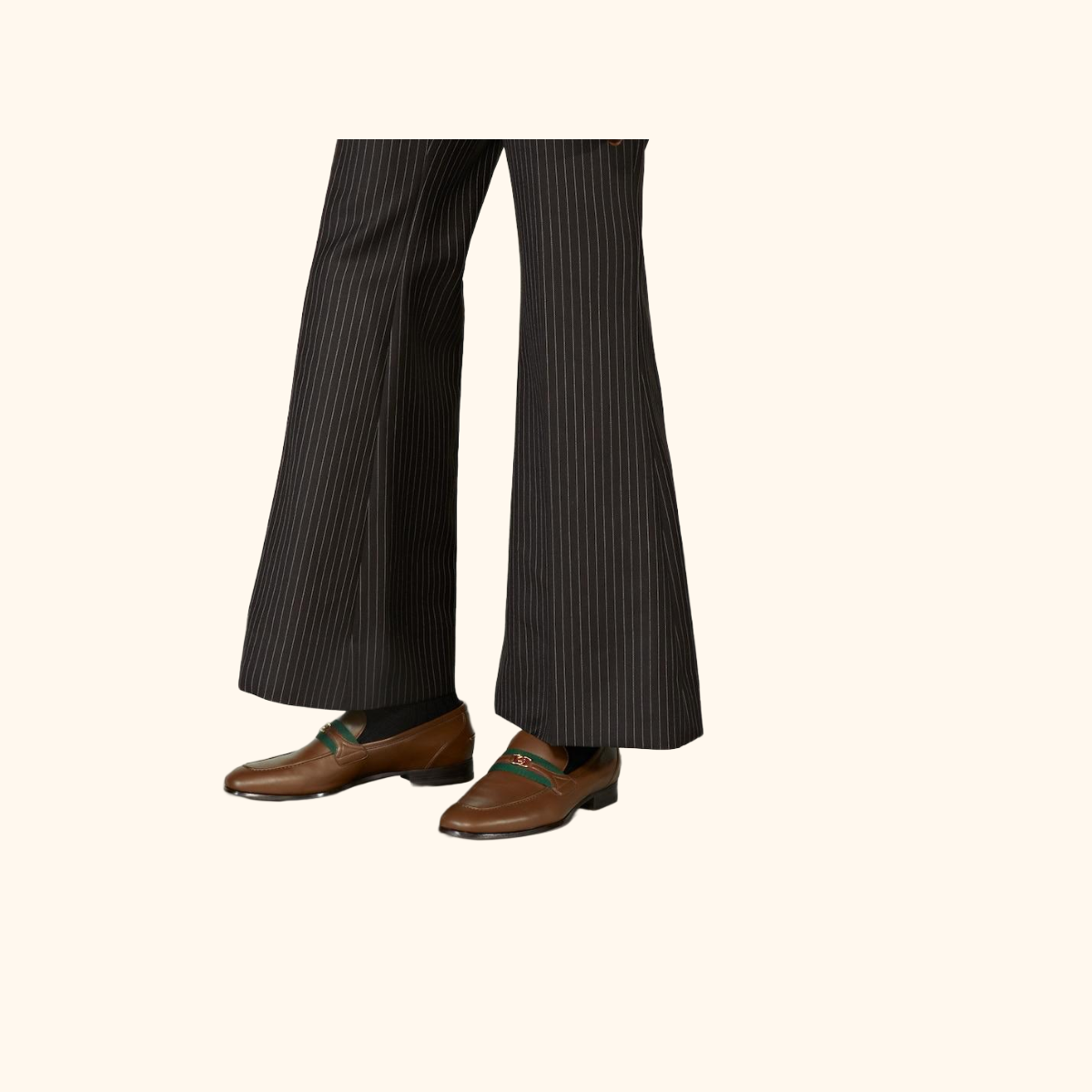 stripe wide legs trouser