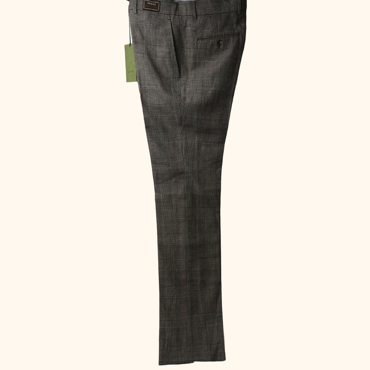Check wool-blend trousers