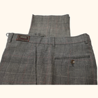 Check wool-blend trousers