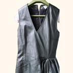 Leather midi dress