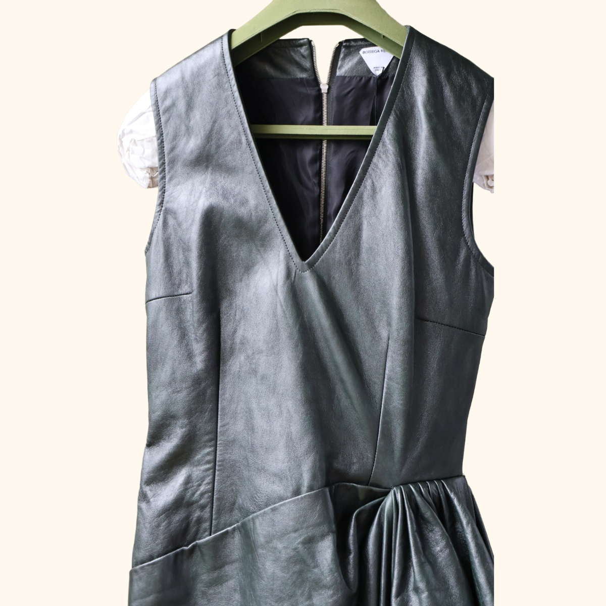 Leather midi dress