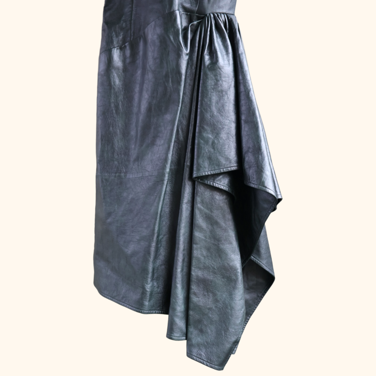 Leather midi dress
