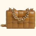 Chain cassette padded leather bag