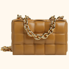 Chain cassette padded leather bag