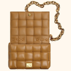 Chain cassette padded leather bag