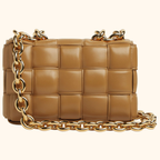 Chain cassette padded leather bag