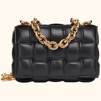 Chain cassette padded leather bag