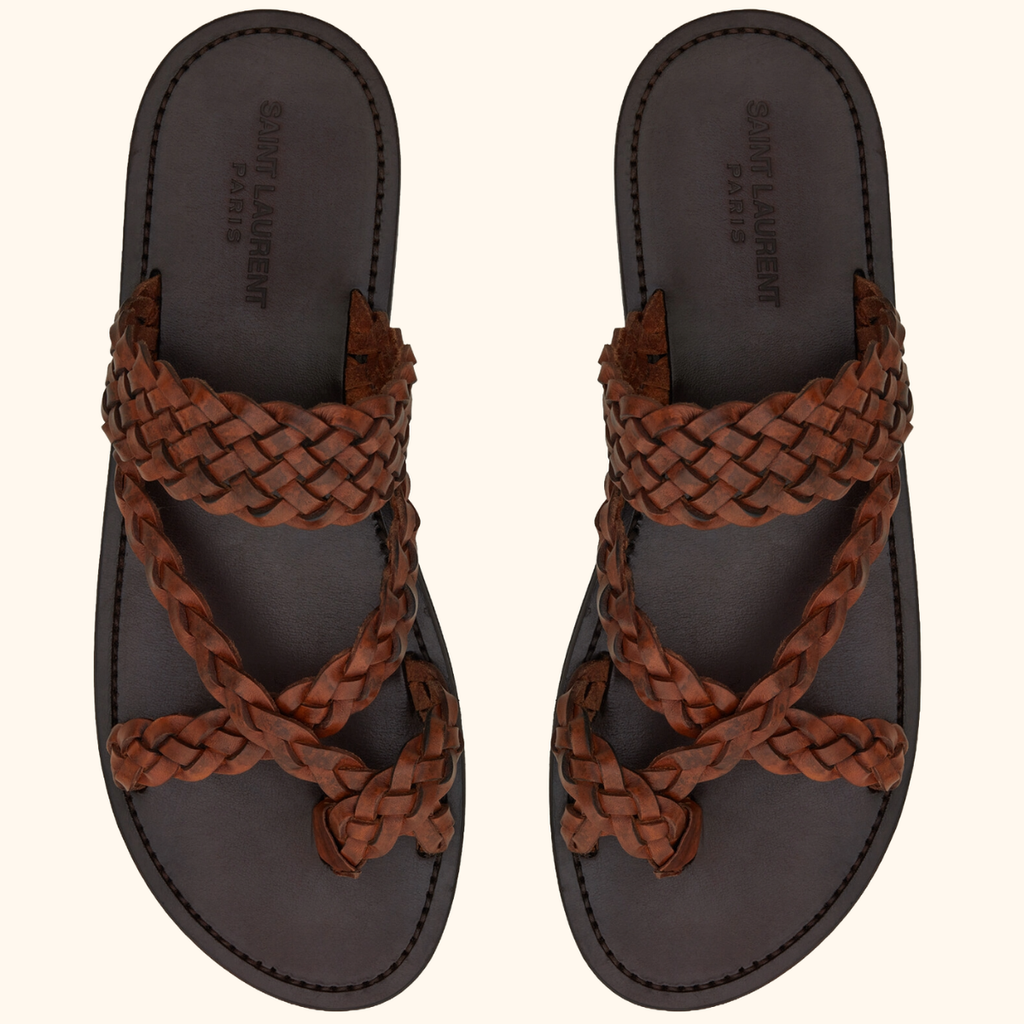 MENS BRAIDED TOEHOLD STRAP SANDALS