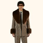 WOOL JACKET WITH DETACHABLE FAUX FUR