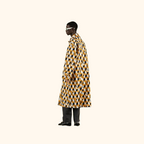 Square G print coat