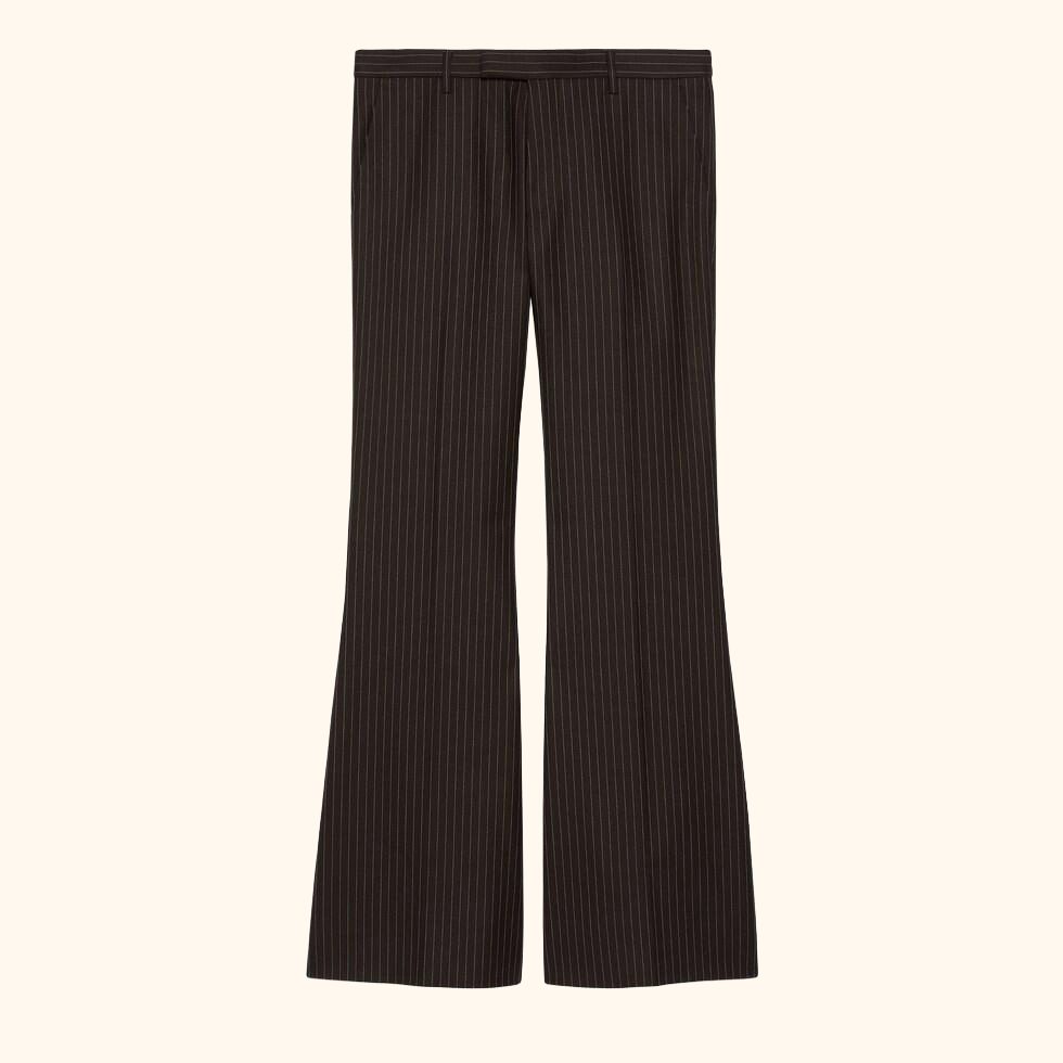 stripe wide legs trouser