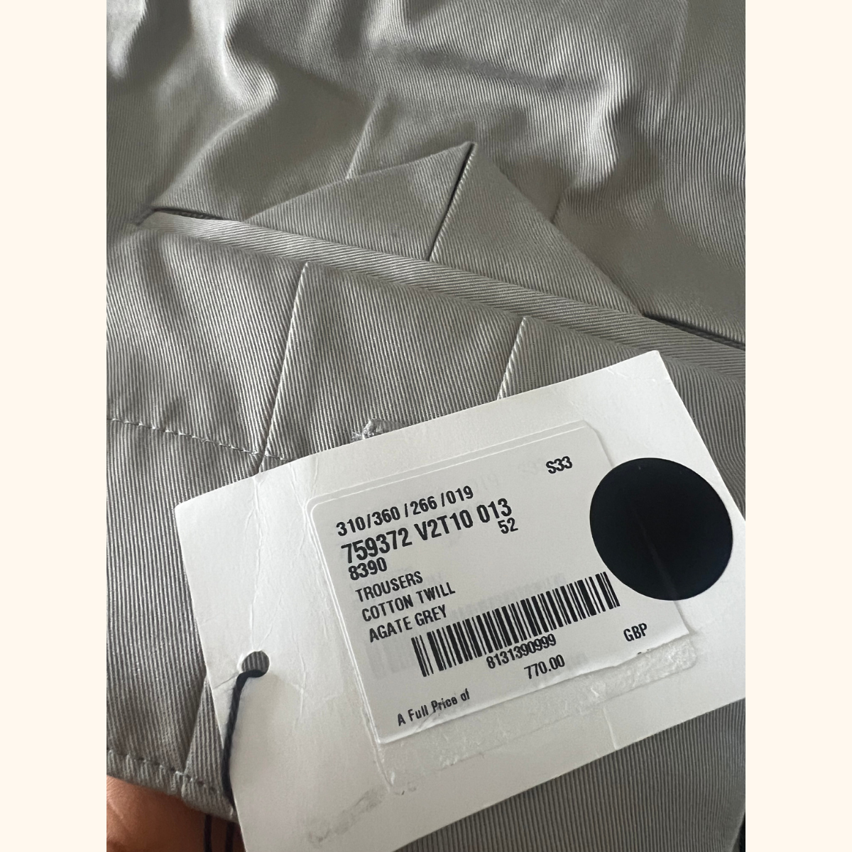 Cotton twill trouser