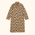 Square G print coat