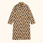 Square G print coat