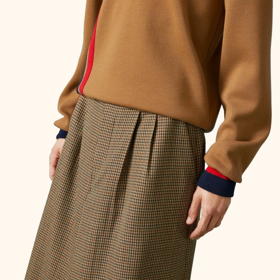 Houndstooth wide leg trouser