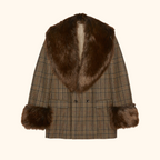 WOOL JACKET WITH DETACHABLE FAUX FUR